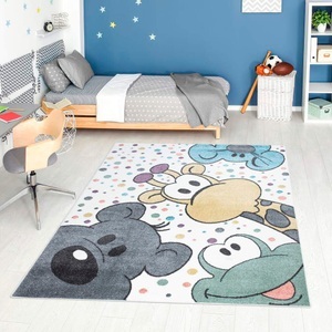 Carpet City, Carpet City Kinderteppich »ANIME913«, rechteckig, 11 mm Höhe, Kinderzimmer Teppich Modern mit Mond, Blumen, Wolken, Creme, Multi, Carpet City Kinderteppich »ANIME913«, rechteckig, 11 mm Höhe, Kinderzimmer Teppich Modern mit Mond, Blumen, Wolken, Creme, Multi
