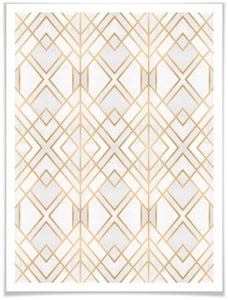 Wall-Art, Wall-Art Poster »Goldene Geometrie«, Schriftzug, (1 St.), 