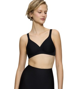 TRIUMPH, Bügelloser Bh, Unwattiert Damen Schwarz E/90, Triumph Bügelloser BH »Modern Soft+Cotton N«, mit dezenten Streifen