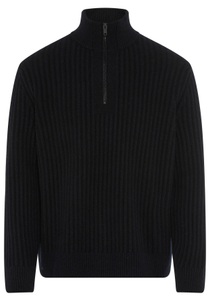BOSS ORANGE Strickpullover »Kwinter«, Troyer-Kragen, Rippstrick, relaxed fit
