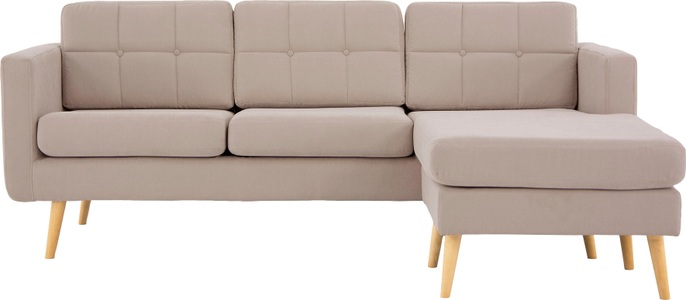 Home affaire Ecksofa »Brest«, mit Knopfheftung und Steppung im Rücken, geradliniges Design