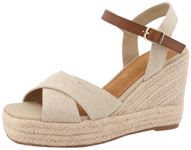 Tom Tailor, TOM TAILOR High-Heel-Sandalette »Jolanda«, Sommerschuh, Sandale, Keilabsatz, mit verstellbarem Ristriemchen, TOM TAILOR High-Heel-Sandalette »Jolanda«, Sommerschuh, Sandale, Keilabsatz, mit verstellbarem Ristriemchen