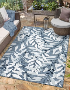 Myflair Möbel & Accessoires Teppich »Olivia, LAGERRÄUMUNG!«, rechteckig, 8 mm Höhe, Blätter Motiv, Hoch-Tief Effekt, Outdoor geeignet, Balkon, Terrasse