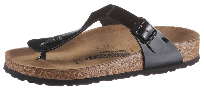 Birkenstock, Birkenstock Zehensteg-Pantolette Gizeh schwarz (Lack), Zehentrenner-Pantolette Gizeh Birkenstock schwarz Größe: 35