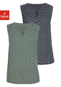 Lascana, LASCANA Blusentop, LASCANA Shirttop, (2er-Pack), mit kleiner Schulterraffung