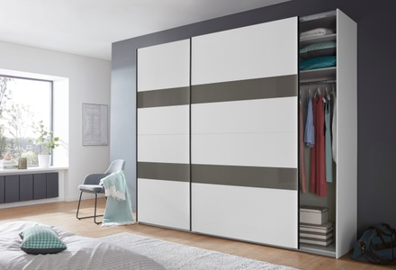 Wimex, Wimex Schwebetürenschrank »Altona«, Wimex Schwebetürenschrank »Altona«, mit Glaselementen und zusätzlichen Einlegeböden