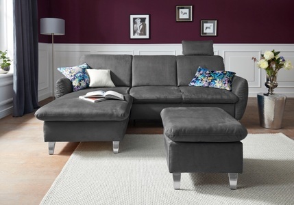 SIT&MORE, sit&more Ecksofa, sit&more Ecksofa »Daytona L-Form«, mit Federkern, einer Kopfstütze und wahlweise mit Bettfunktion