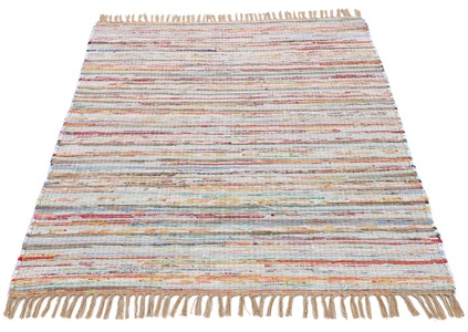 carpetfine Teppich »Kelim Chindi«, rechteckig, 6 mm Höhe, Flachgewebe Wendeteppich mit Fransen, Wohnzimmer