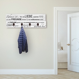 Artland, Artland Garderobenpaneel »Wo die Liebe wohnt«, Artland Garderobenleiste »Wo die Liebe wohnt«, teilmontiert
