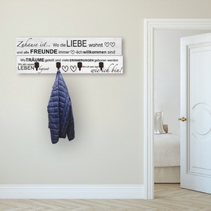 Artland, Artland Garderobenpaneel »Wo die Liebe wohnt«, Artland Garderobenleiste »Wo die Liebe wohnt«, teilmontiert