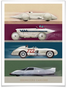 Wall-Art, Wall-Art Poster »Vintage Auto Retro Rennwagen«, Autos, (1 St.), Wall-Art Poster »Vintage Auto Retro Rennwagen«, Autos, (1 St.), Poster ohne Bilderrahmen