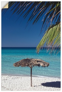 Artland, Artland Wandbild »Sonnenschirm am Strand«, Artland Poster »Sonnenschirm am Strand«, Amerika, (1 St.), als Alubild, Leinwandbild, Wandaufkleber oder Poster in versch. Grössen