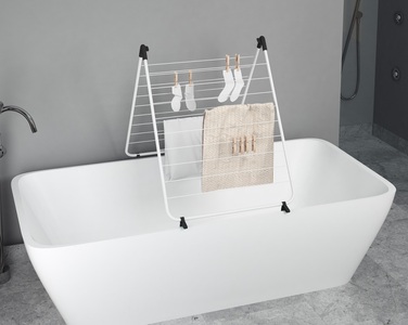 Bischof Colombo, Bischof Colombo Badewannen-Wäscheständer »BAGNO«, Bischof Colombo Badewannen-Wäscheständer »BAGNO«, 10 m Trockenlänge, zusammenklappbar, Stahl/Kunststoff