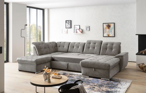 exxpo - sofa fashion, exxpo - sofa fashion Wohnlandschaft, (4 St.), 6x Kopfteilverstellung, Wahlweise mit Bettfunktion und Bettkasten, exxpo - sofa fashion Wohnlandschaft »Durango, aufwendige Sitz- und Rückenverarbeitung, bequem, U-Form« inkl. Kopfteilverstellung, wahlweise mit Bettfunktion und Bettkasten