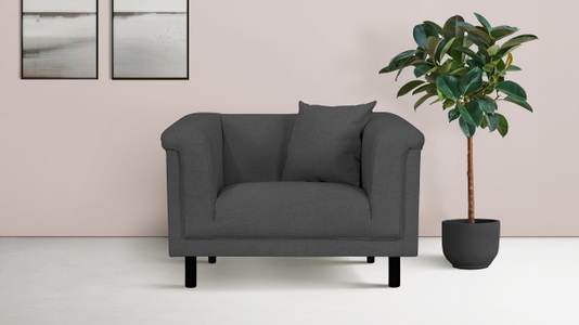 INOSIGN Sessel »AGNIA B/T/H: 100/85/71 cm«, incl. Zierkissen, auch in Cord und Bouclé