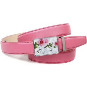 ANTHONI CROWN, Anthoni Crown 2, 5 cm Stilvoller Gürtel in Rose mit Sommerfeeling, Anthoni Crown Ledergürtel, stilvoll in rosa mit silberfarbener Schliesse