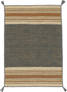 carpetfine Teppich »Kelim Azizi«, rechteckig, 5 mm Höhe, Baumwolle, Wendeteppich mit Fransen, Wohnzimmer
