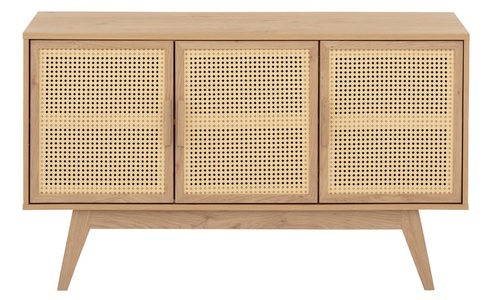 HOME AFFAIRE, Home affaire Sideboard »Bridget«, 2 verstellbare Einlegeböden, Beine aus Holz, Breite 128 cm, Höhe 75 cm, Home affaire Sideboard »Bridget«, Kommode, 2 verstellbare Einlegeböden, Beine aus Holz, Breite 128 cm