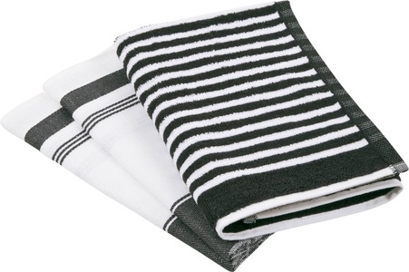 Ross, ROSS Geschirrtuch »Exclusiv«, (Set, 3 tlg.), 1x Küchen-Frottiertuch 50x50 cm Streifen und 2 Geschirrtücher 50x70 cm mit Gartenkräutern, ROSS Geschirrtuch »Exclusiv«, (Set, 3 tlg.), 1x Küchen-Frottiertuch (Streifen) und 2 Geschirrtücher (Gartenkräuter)