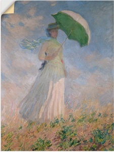 Artland, Artland Wandbild »Frau mit Sonnenschirm, Susanne Hoschedé«, Artland Kunstdruck »Frau mit Sonnenschirm, Susanne Hoschedé«, Frau, (1 St.), als Leinwandbild, Wandaufkleber oder Poster in versch. Grössen