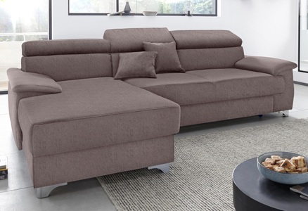 DOMO collection, DOMO collection Ecksofa, DOMO collection Ecksofa »Mira L-Form«, wahlweise mit Bettfunktion und Bettkasten