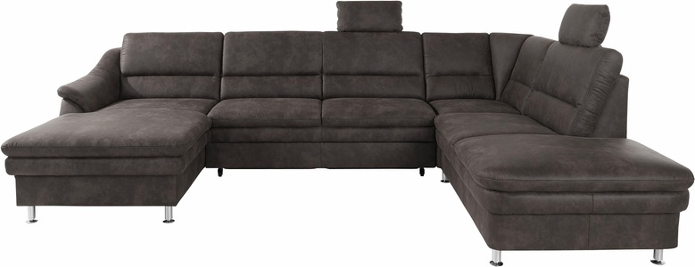 SIT&MORE, sit&more Wohnlandschaft, sit&more Wohnlandschaft »Cardoso U-Form« mit Federkern und Kopfstützen, mit Bettfunktion und Relaxfunktion