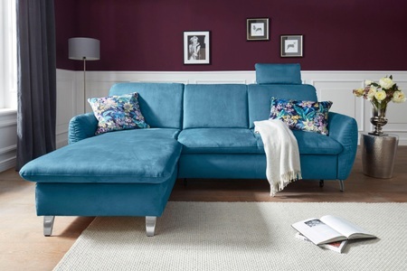 SIT&MORE, sit&more Ecksofa, sit&more Ecksofa »Daytona L-Form«, mit Federkern, einer Kopfstütze und wahlweise mit Bettfunktion