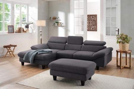 HOME AFFAIRE, Home affaire Ecksofa »Pilot«, wahlweise mit Bettfunktion und Bettkasten, Home affaire Ecksofa »Pilot L-Form« mit Kopfteilverstellung, wahlweise mit Bettfunktion & Bettkasten