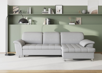 DOMO collection, DOMO collection Ecksofa »Franzi«, wahlweise mit Bettfunktion, Bettkasten und Kopfteilverstellung, frei im Raum stellbar, DOMO collection Ecksofa »Franzi Steppung im Sitzbereich B7T/H: 278/162/80 cm, L-Form« wahlweise mit Bettfunktion, Bettkasten und Kopfteilverstellung
