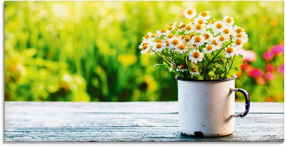 Artland Glasbild »Frühlingsgarten mit Gänseblümchen«