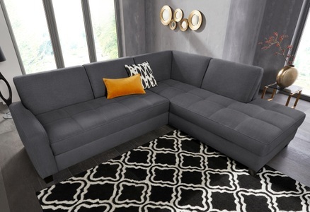 DOMO collection, DOMO collection Ecksofa, DOMO collection Ecksofa »Florentina L-Form«, wahlweise mit Bettfunktion, mit Kontrastnaht