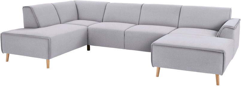 ANDAS, andas Wohnlandschaft »Janek«, mit Federkern und Keder in scandinavischem Design, Home affaire Wohnlandschaft »Janek Scandic Design, elegant und zeitlos U-Form« mit Federkern und Keder in scandinavischem Design
