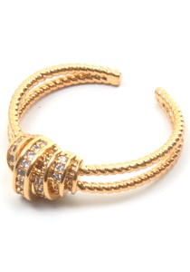 J.Jayz, J.Jayz Fingerring, mit Glasstein, Firetti Fingerring »Ring gedreht glitzernd«, mit Glasstein