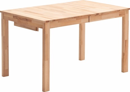 undefined, Esstisch, MID.YOU Esstisch in holz 125-165/80/76 cm , Fabian 125 CM Buche , Buchefarben , Kernbuche , massiv , 80x76 cm , geölt,Echtholz , ausziehbar, schnell aufzubauende und stabile Arbeitsfläche , 001700009001