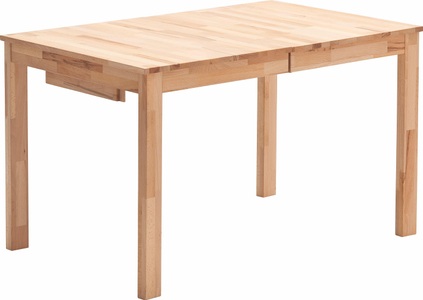 undefined, Esstisch, MID.YOU Esstisch in holz 125-165/80/76 cm , Fabian 125 CM Buche , Buchefarben , Kernbuche , massiv , 80x76 cm , geölt,Echtholz , ausziehbar, schnell aufzubauende und stabile Arbeitsfläche , 001700009001