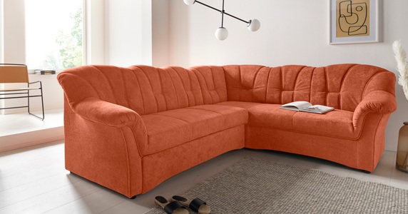 DOMO collection, DOMO collection Ecksofa, DOMO collection Ecksofa »Papenburg B/T/H: 242/190/84 cm L-Form«, wahlweise mit Bettfunktion, Langer Schenkel links oder rechts