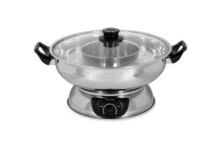 Rotel, ROTEL U1812EU - Elektrischer Mongolentopf mit Glasdeckel (Edelstahl), Rotel Mongolentopf U1812CH