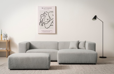 andas Polsterecke »BAKELS, Ecksofa-Set mit Hocker, L-Form mit Schlaffunktion« Ecksofa-Set (incl. Hocker) im trendigen Megacord