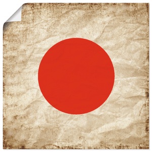 Artland, Artland Wandbild »Japanische Flagge Japan Symbol«, Artland Wandbild »Japanische Flagge Japan Symbol«, Zeichen, (1 St.), als Leinwandbild, Wandaufkleber in verschied. Grössen