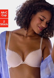 petite fleur Push-up-BH, aus süssem Herzchen-Mesh mit edlen Spaghettiträgern, sexy Dessous