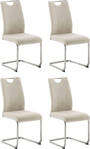 Mca furniture, MCA furniture Freischwinger »MCA TERESINA Schwingstuhl mit Griffloch«, Feingewebe, Griffloch, MCA furniture Freischwinger »MCA TERESINA Schwingstuhl mit Griffloch«, Feingewebe, (4er-Set), Schwingstühle mit Griffloch, Komfortsitzhöhe von ca. 48 cm