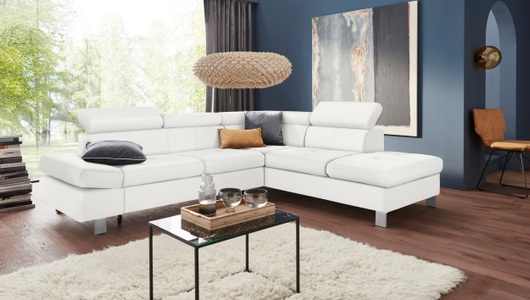 exxpo - sofa fashion, exxpo - sofa fashion Ecksofa, mit Kopf- bzw. Rückenverstellung, wahlweise mit Bettfunktion und Bettkasten