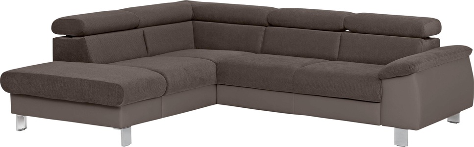 Cotta, COTTA Ecksofa »Komaris«, inklusive Kopf- bzw. Rückenverstellung, wahlweise Bettfunktion, Bettkasten und RGB-LED-Beleuchtung