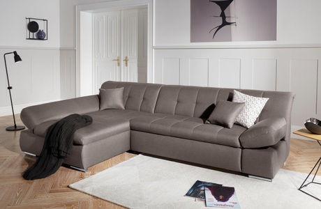 DOMO collection, DOMO collection Ecksofa, DOMO collection Ecksofa »Mona L-Form«, wahlweise mit Bettfunktion