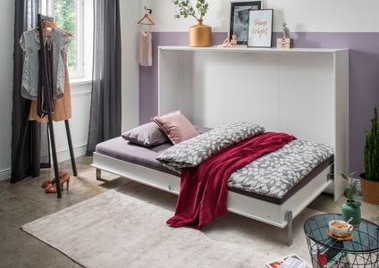 Wimex, Wimex Schrankbett »Juist«, MID.YOU Schrankbett 120/200 cm weiss , Juist , Metall , Birke , Schichtholz , 120 cm , Dekorfolie,Echtholz,Nachbildung , Federholzleisten verleimt , 001787055904