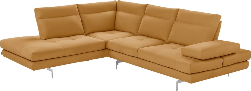 CALIA ITALIA, CALIA ITALIA Ecksofa »Toby Wing«, Sitztiefenverstellung, Eckelement mit Funktion, Füsse in Chrom glänzend, CALIA ITALIA Ecksofa »Toby Wing, L-Form, Multifunktionssofa, bequem und edel«, Sitztiefenverstellung und Armteilfunktion, Füsse chrom glänzend
