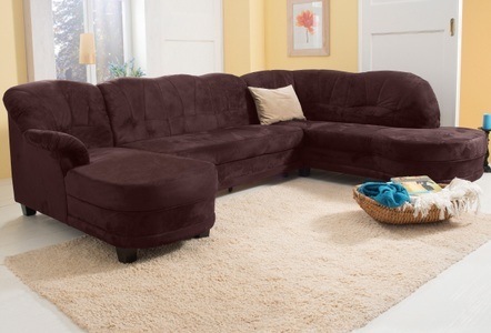 HOME AFFAIRE, Home affaire Wohnlandschaft »Camelita«, wahlweise mit Bettfunktion, Home affaire Wohnlandschaft »Camelita, viel Platz, bequem und zeitlos, Breite 289cm, U-Form« wahlweise mit Bettfunktion