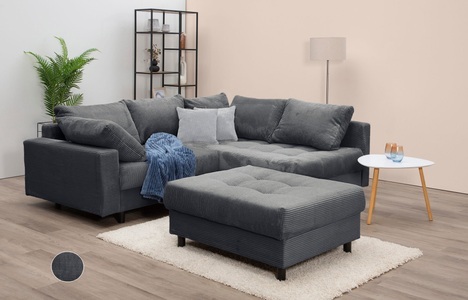 Home affaire Ecksofa Toni L-Form, inklusive Hocker und Rückenkissen