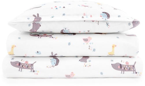 Julius Zöllner, JULIUS ZÖLLNER Jersey Bettwäsche Crazy Animals - bunt - Gr.Babymode (6 - 24 Monate), Julius Zöllner Kinderbettwäsche »Crazy Animals«, mit unterschiedlichen Tieren