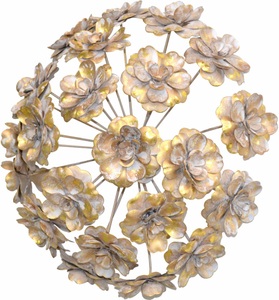 HOME AFFAIRE, Home affaire Wanddekoration, HOFMANN LIVING AND MORE Wanddekoobjekt, Wanddekoration aus Metall, rund, Motiv Blumen